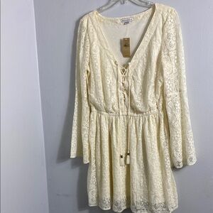 American Eagle Outfitters Ivory Lace Dress